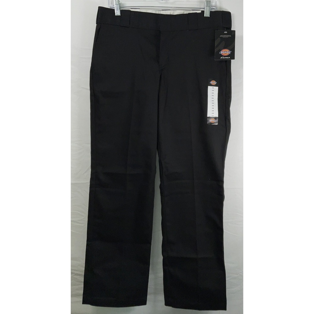 NWT Dickies Women 774 Low Rise Straight Leg Black Work Pants Size 8 R 32" X 31"